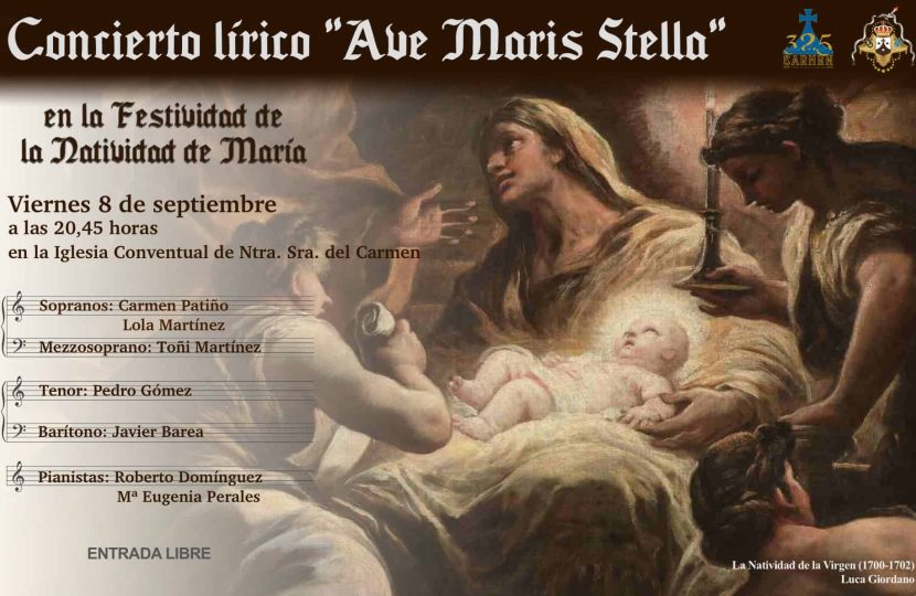 El viernes 8 de septiembre se celebrará un concierto lírico en la Iglesia del Carmen